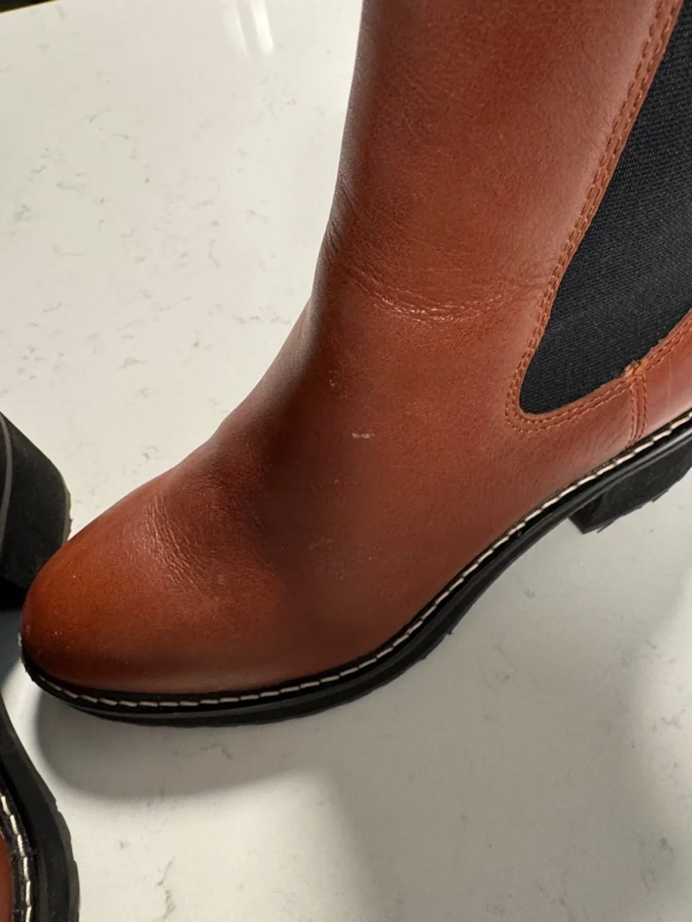 Madewell Chelsea Block Heel Boot in Cognac Brown - Picture 7 of 7